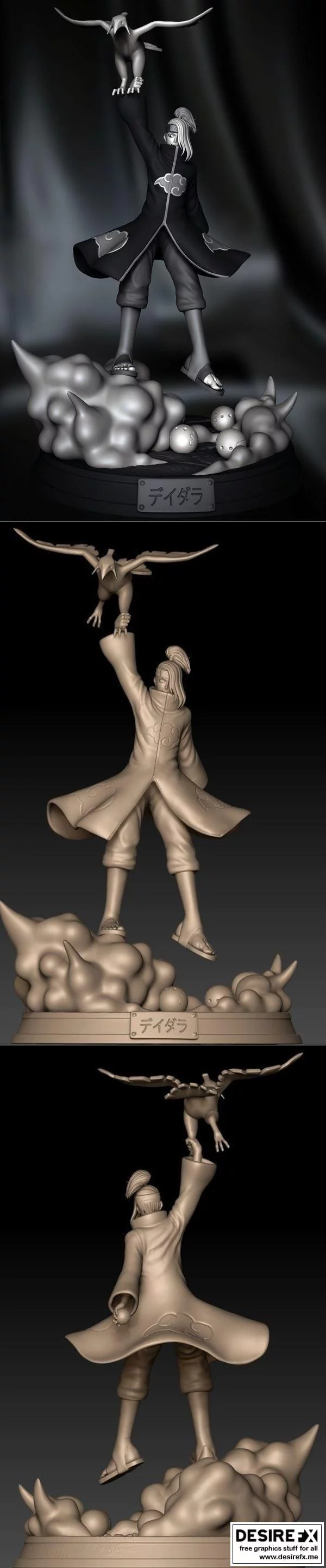 娜美塔动漫角色3D打印模型|Deidara from Naruto Anime