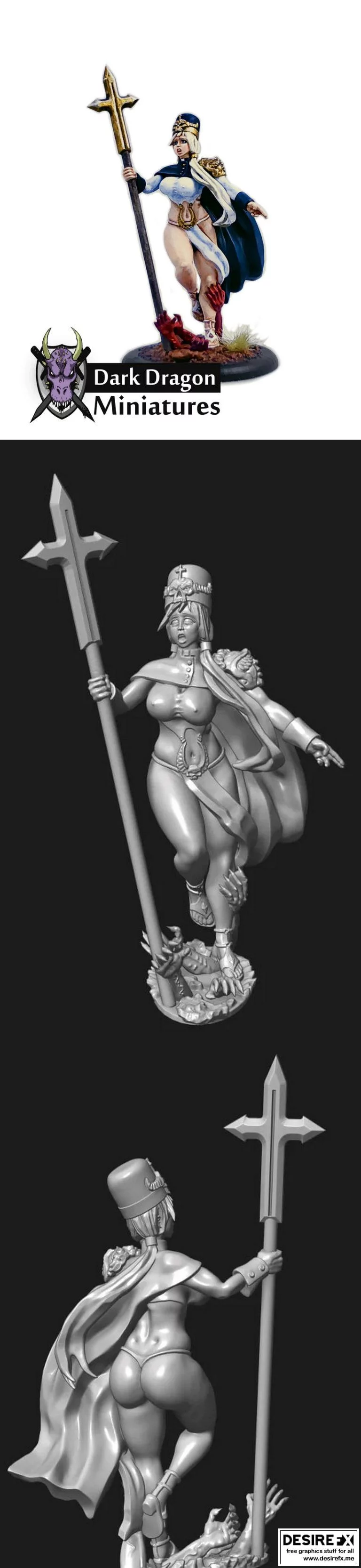 Pinup女神3D打印模型|Pinup Priestess
