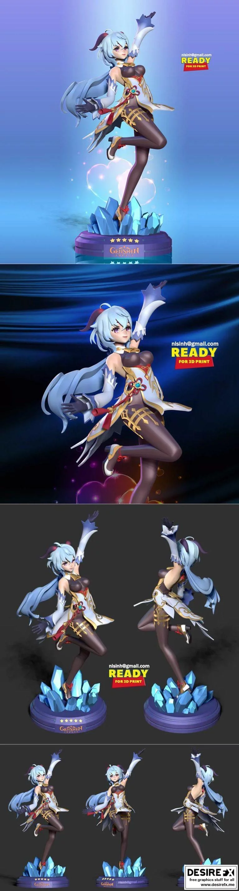 璃月 – 原神 fanart 3D打印模型|Ganyu – Genshin Impact Fanart