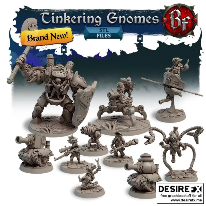 捣蛋小矮人3D打印模型|Tinkering Gnomes