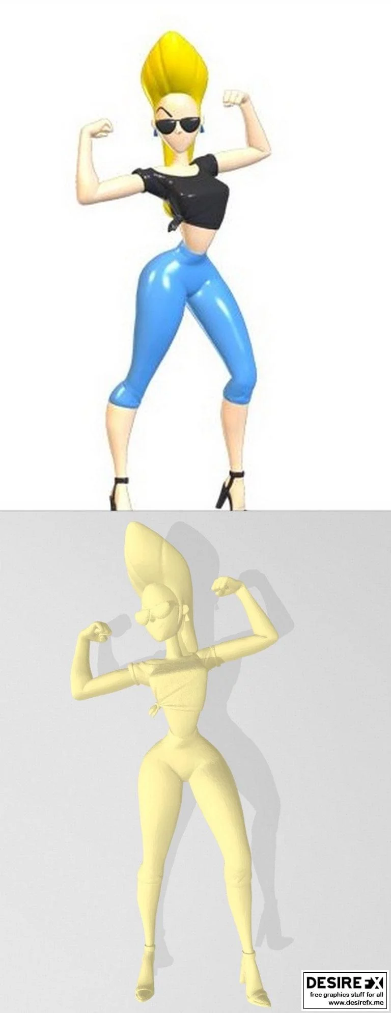 动漫《美少女战士》角色月野兔3D打印模型|Toon Woman