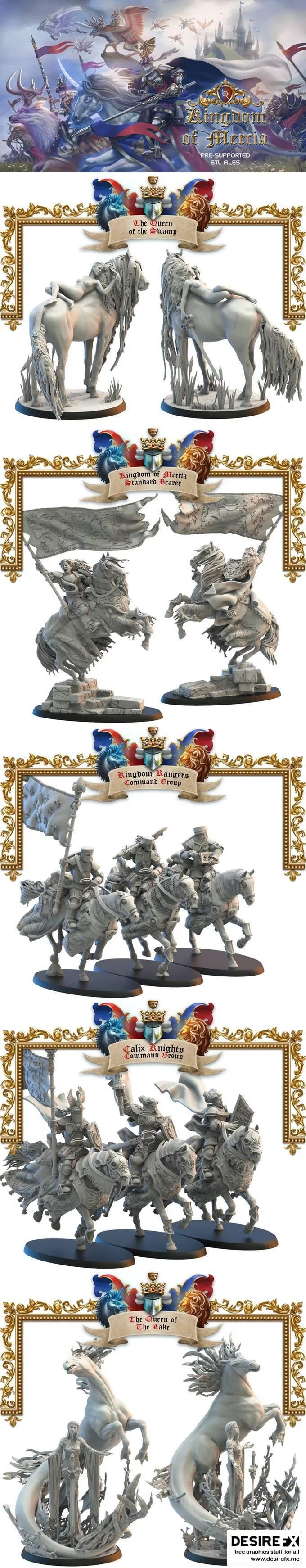 凯尔特王国stretch目标 替代坐骑 3D打印模型|Kickstarter – Kingdom of Mercia Stretch Goals Alternative Mounts