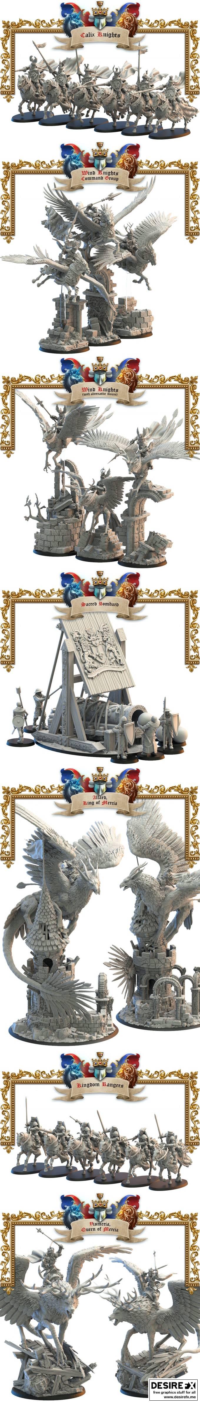 凯尔特王国stretch目标 替代坐骑 3D打印模型|Kickstarter – Kingdom of Mercia Stretch Goals Alternative Mounts