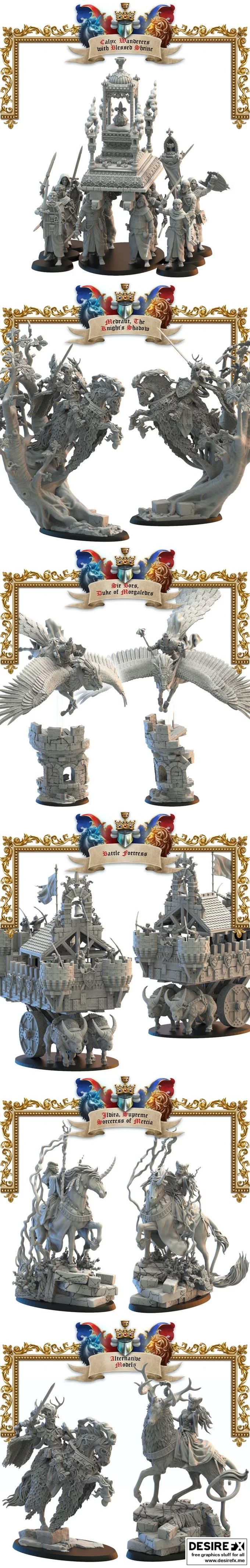 凯尔特王国stretch目标 替代坐骑 3D打印模型|Kickstarter – Kingdom of Mercia Stretch Goals Alternative Mounts