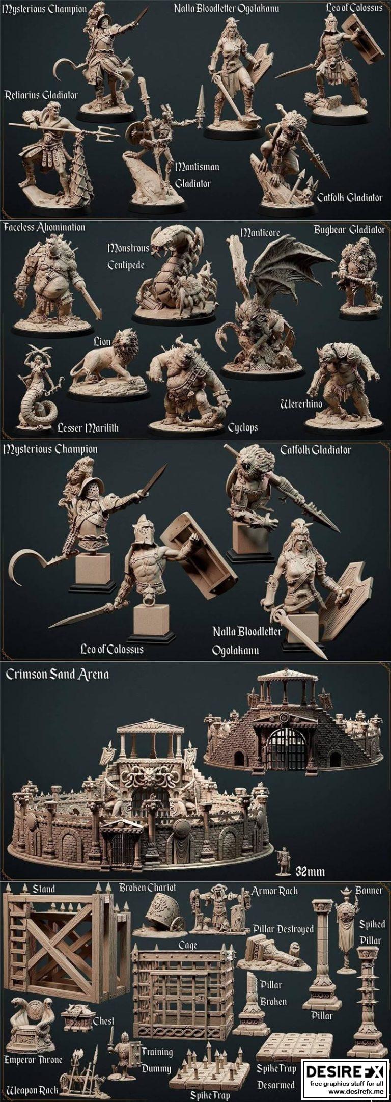 洛特工作室幻想系列——红沙竞技场3D打印模型|Loot Studios Fantasy – The Crimson Sand Arena April 2022