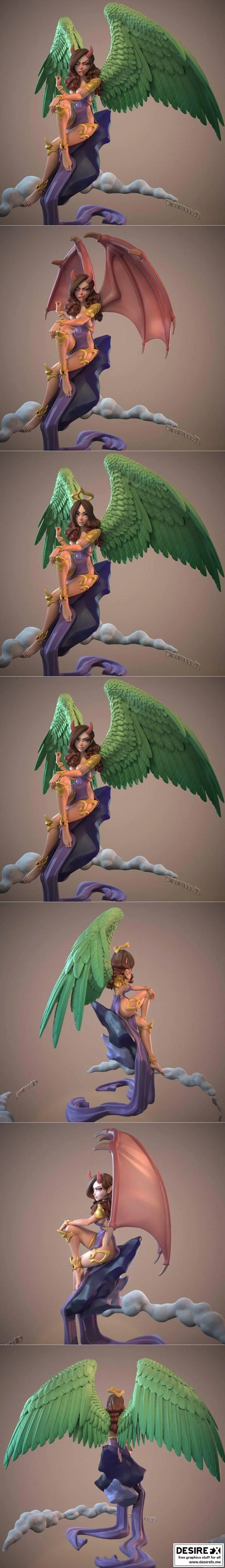 Dinama 3D打印模型：Alt与Main的NSFW角色细节呈现|Dinama Alt and Main and NSFW Version