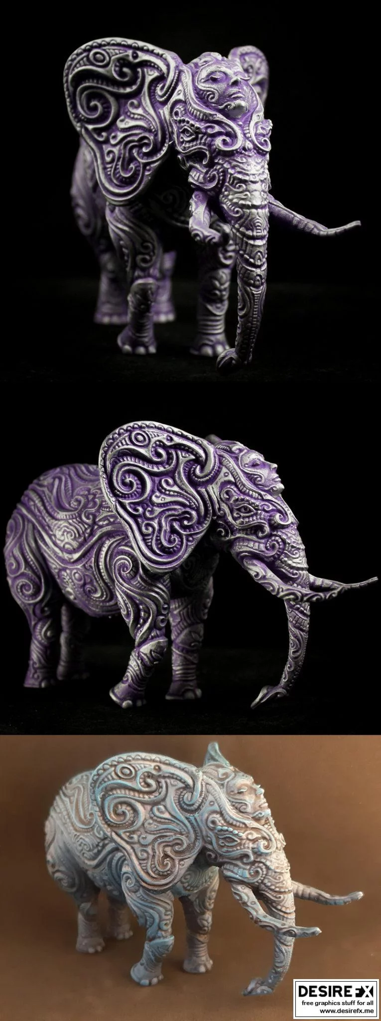 繁复象形·3D打印模型集|Ornate Elephant