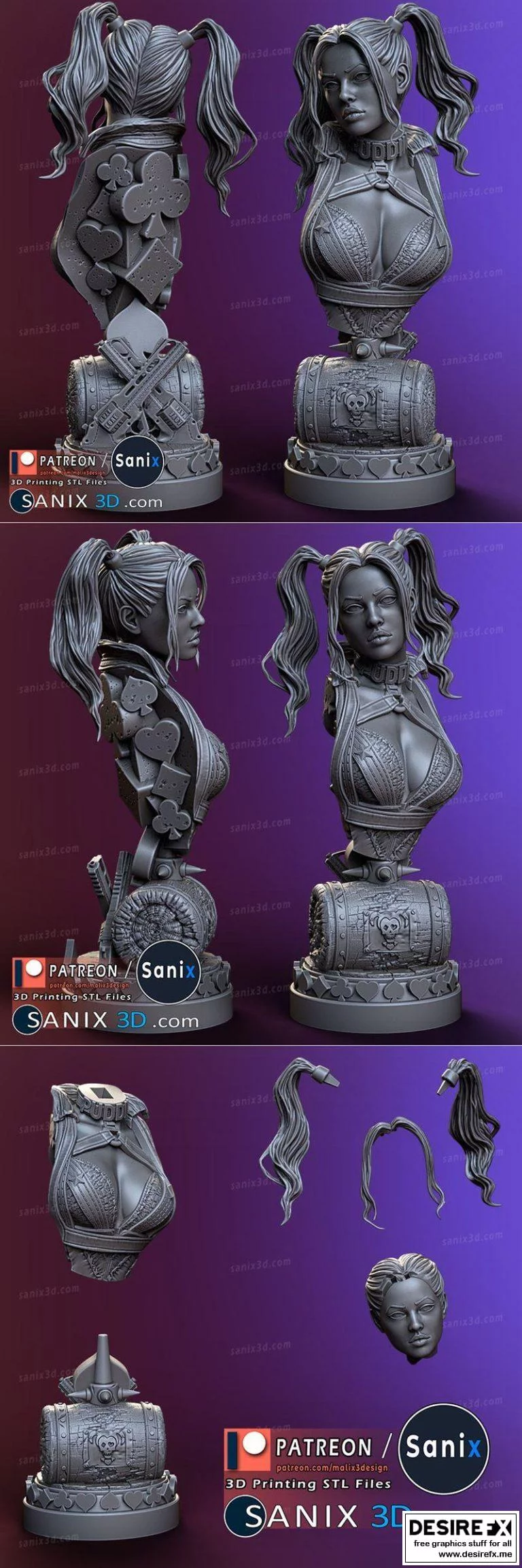 哈莉奎因3D打印模型|Harley Quinn Bust