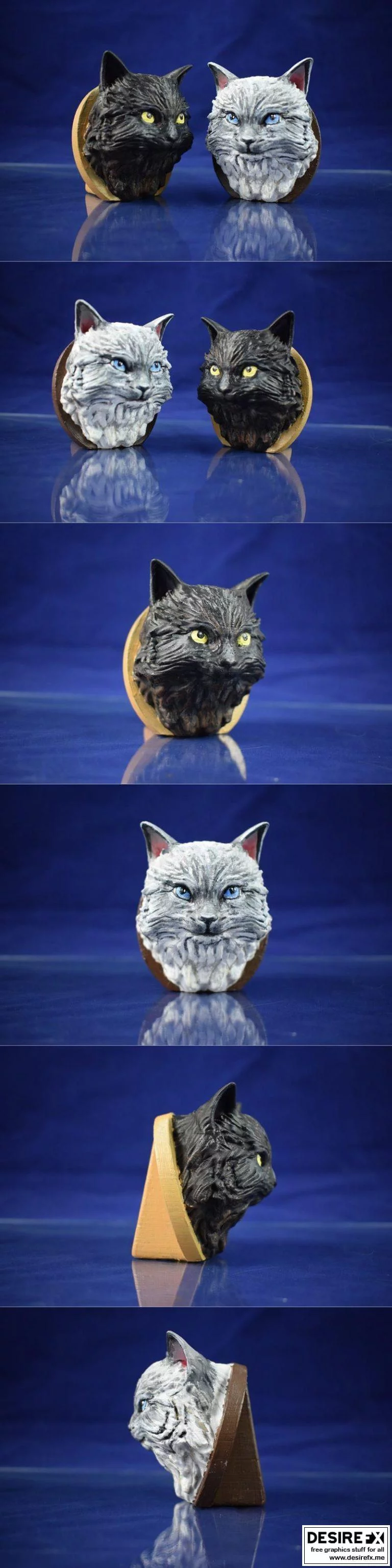 3D打印长毛猫模型：动漫角色精致还原|Long Hair Cat Bust