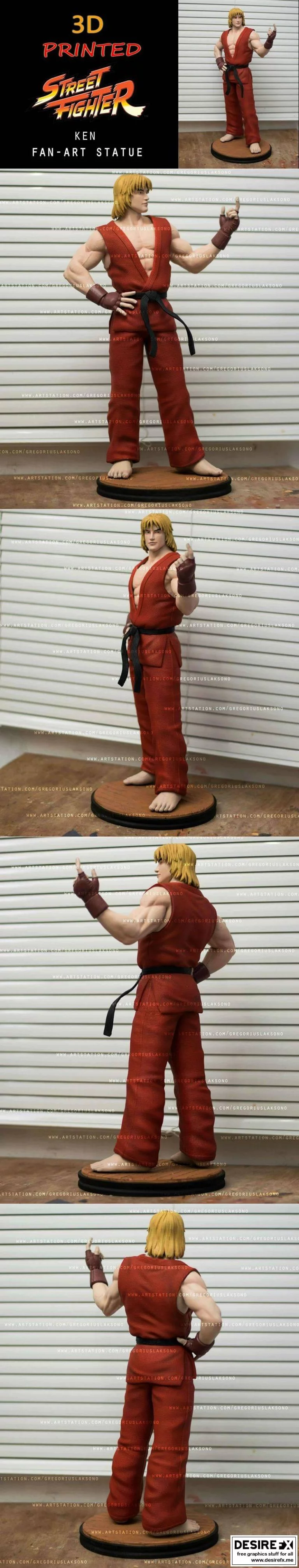 街机战士 3D打印模型|Ken Street Fighter