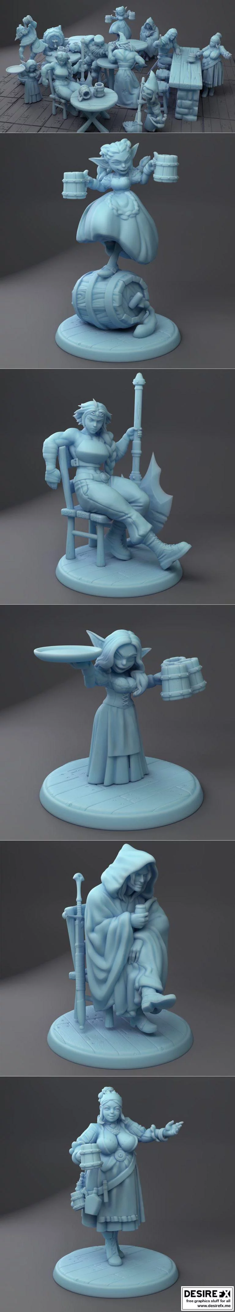 双女神迷你模型—— tavern set 2022版|Twin godess minitures – Tavern set February 2022