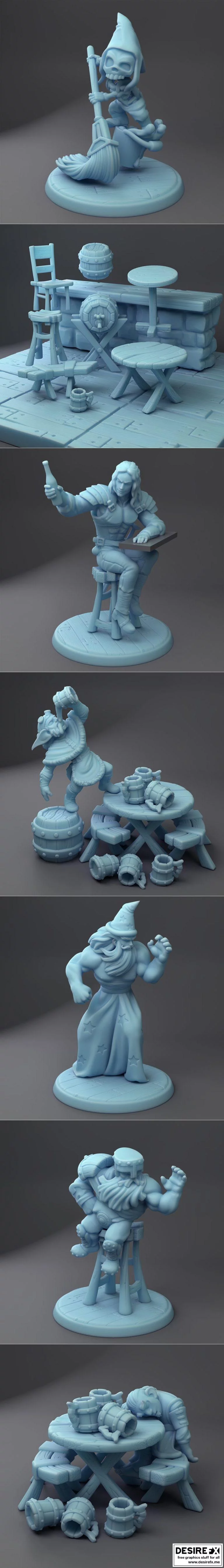 双女神迷你模型—— tavern set 2022版|Twin godess minitures – Tavern set February 2022