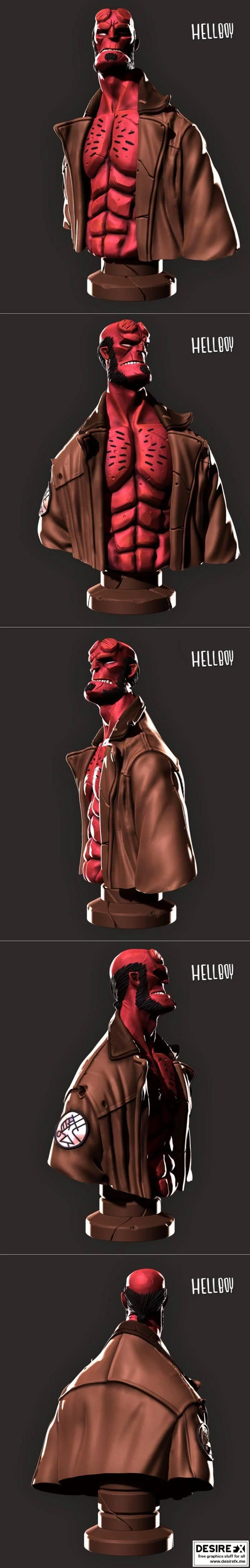 Hellboy 3D打印模型|Hellboy Bust