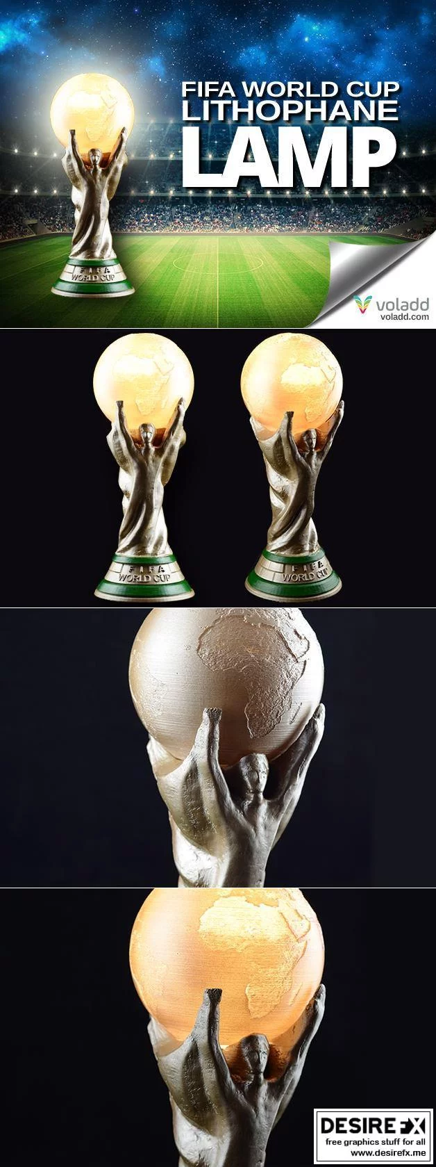 FIFA世界杯锂光灯3D打印模型|FIFA World Cup Lithophane Lamp