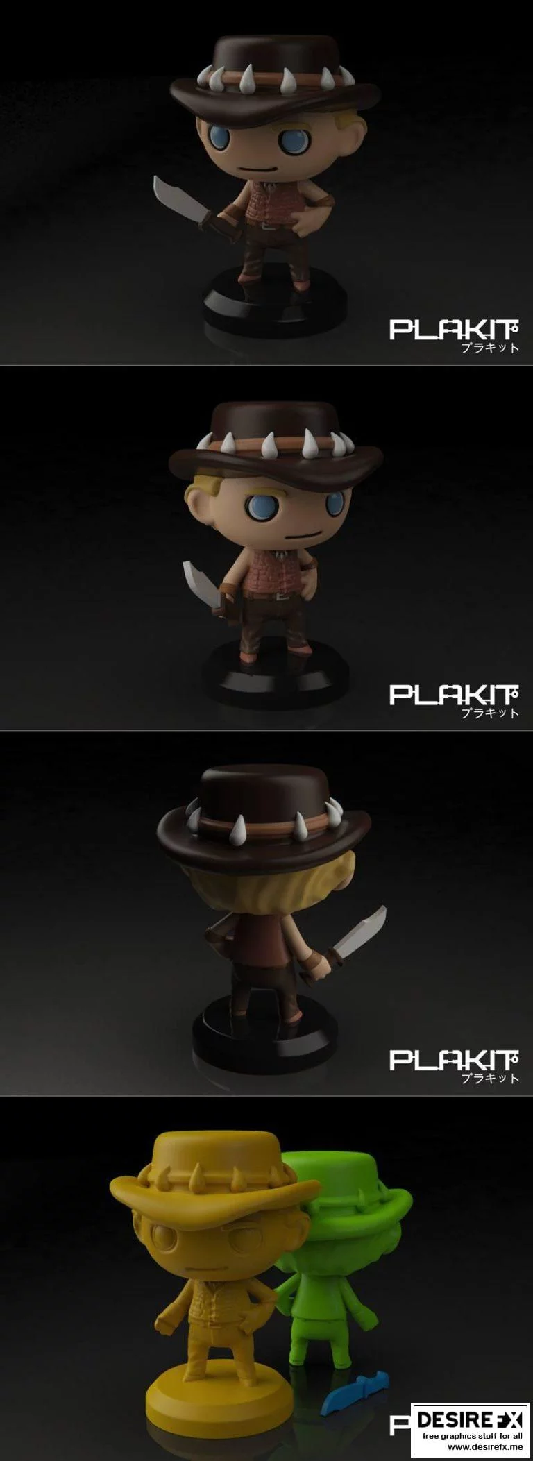 PlaKit 奥斯卡·邓迪 3D打印模型|PlaKit Crocodile DUNDEE