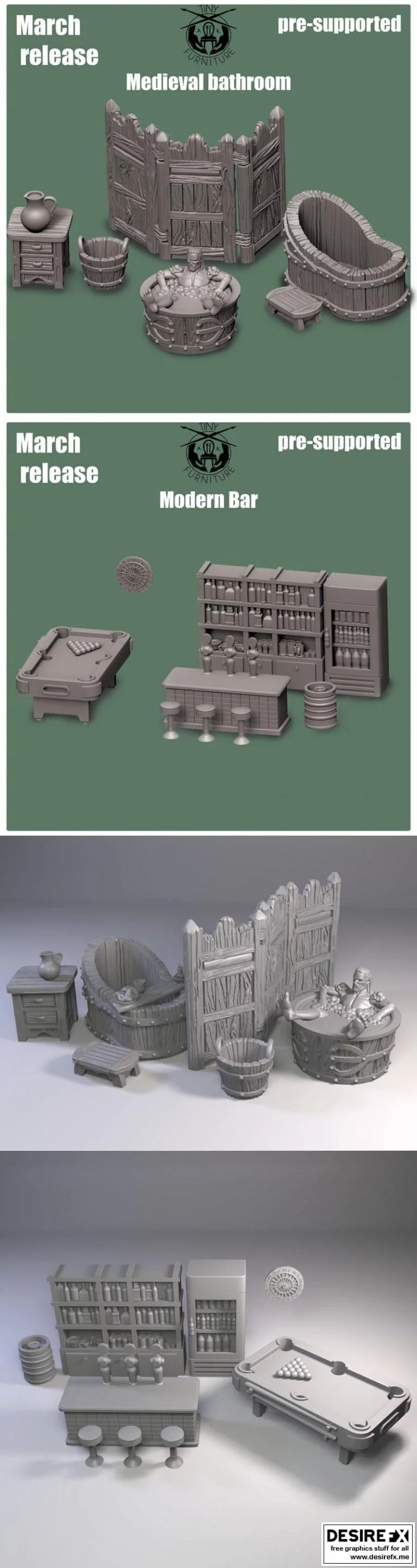 Tiny Furniture 2022三月作品：《原神》-旅行者3D打印模型|Tiny Furniture March 2022