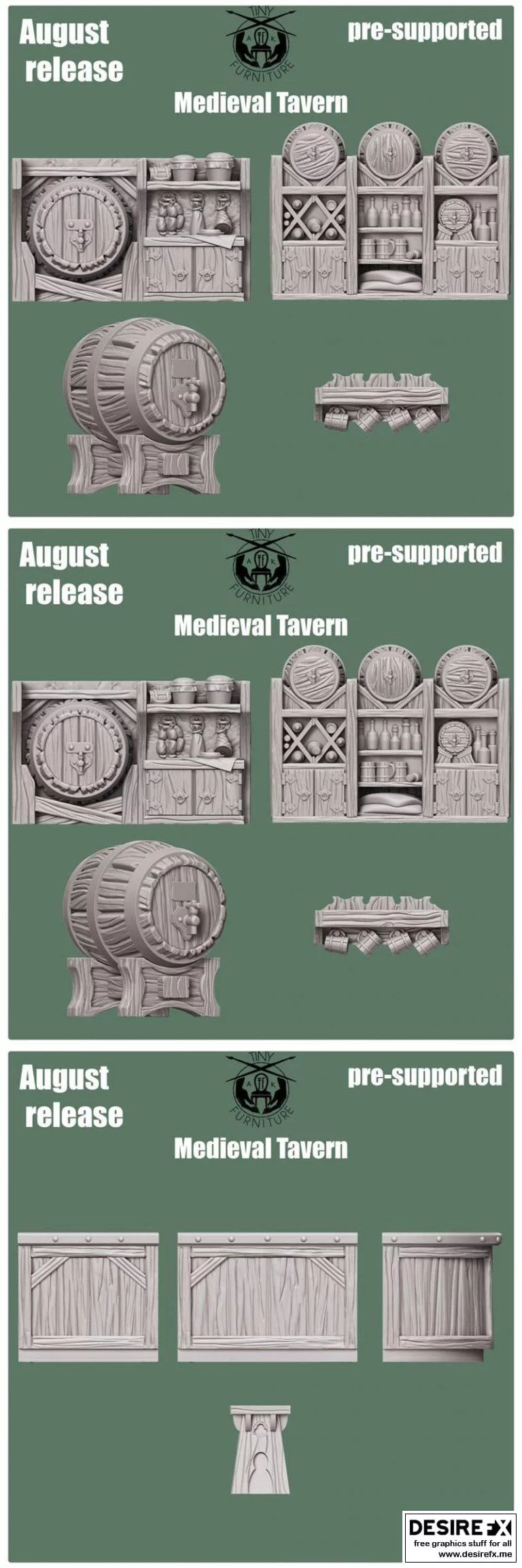 tiny furniture 2021年8月作品：《原神》角色「丽莎」3D打印模型|Tiny Furniture August 2021