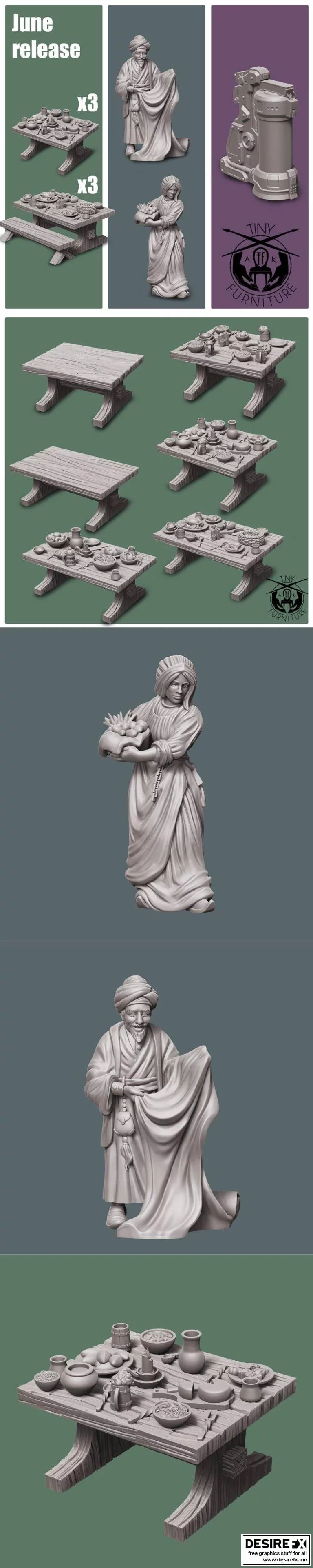 Tiny Furniture 2021六月作品：《咒术回战》角色模型3D打印设计集|Tiny Furniture June 2021