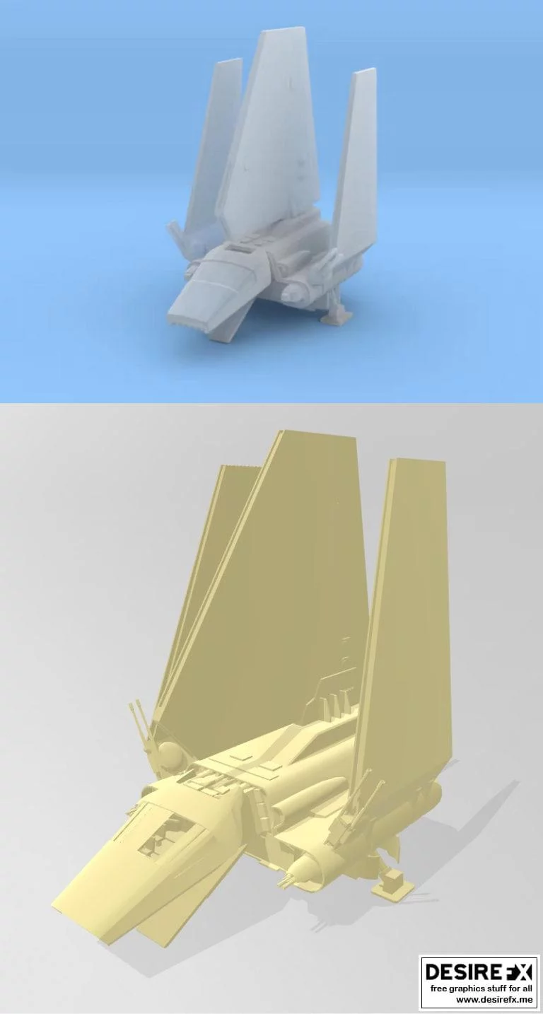 星战帝国Lambda穿梭机3D打印模型|Star Wars – Imperial Lambda Shuttle