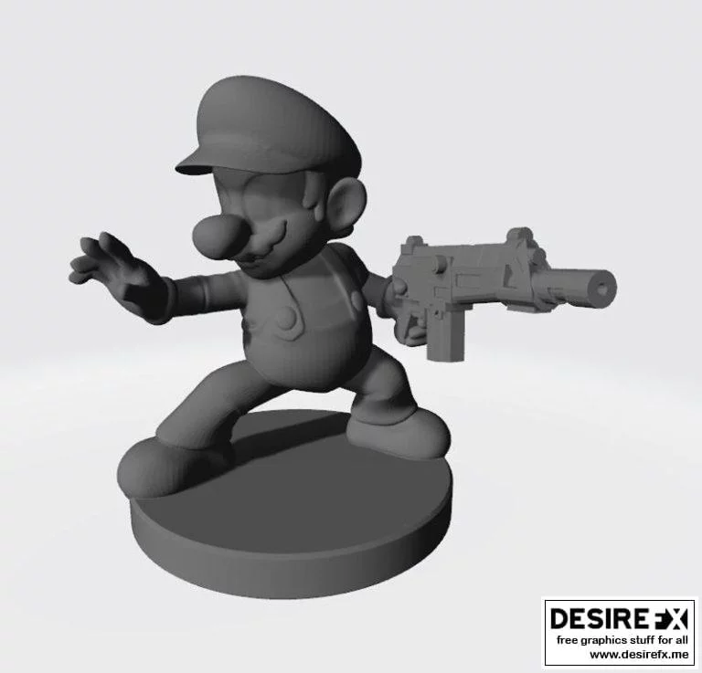 动漫游戏3D打印模型：马里奥系列角色模型集|Armed Mario