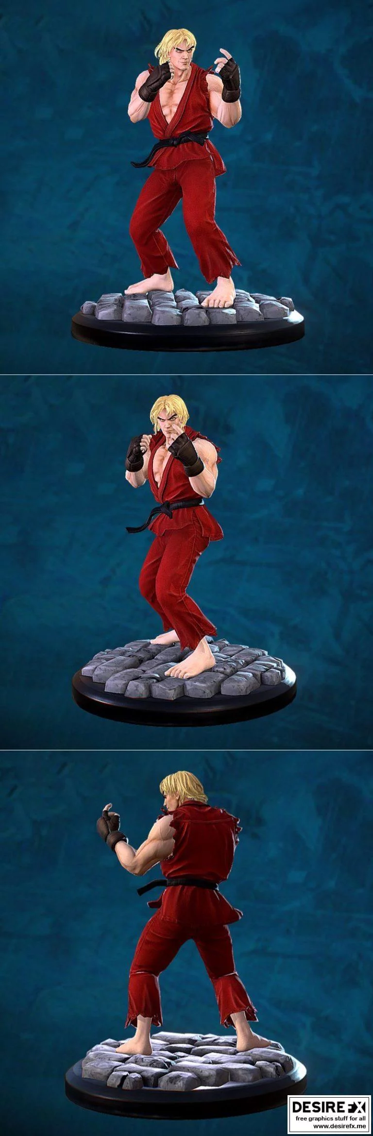 街机对决：肯的3D打印模型|Ken Masters Street Fighter