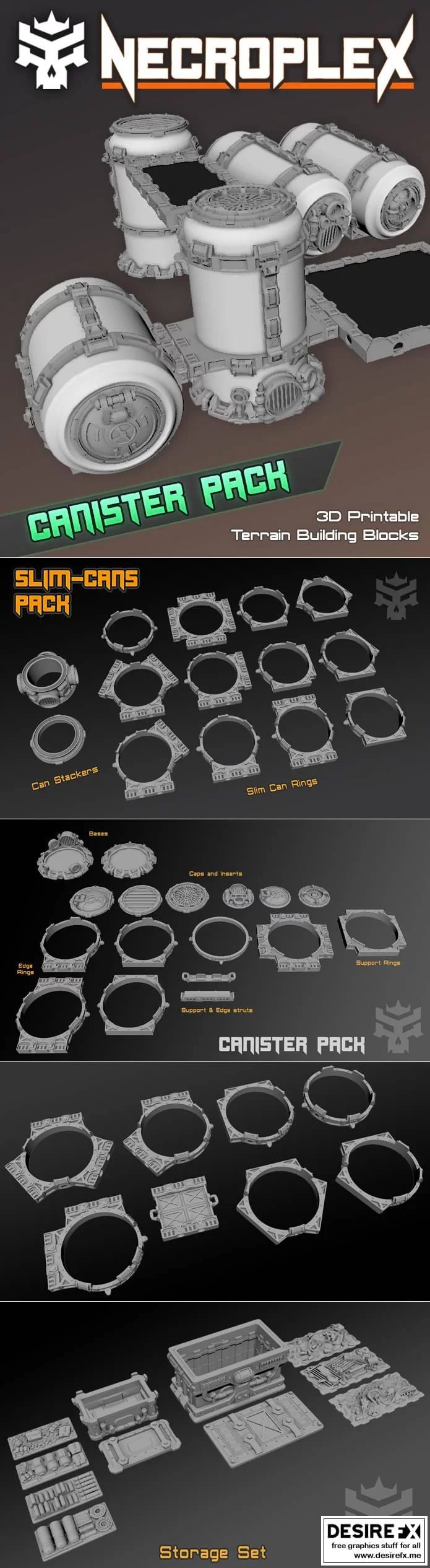 Necroplex 可动人偶3D打印模型包|Necroplex Canister Pack