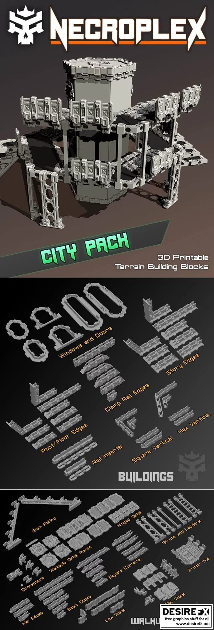 Necroplex城系列3D打印模型集|Necroplex City Pack