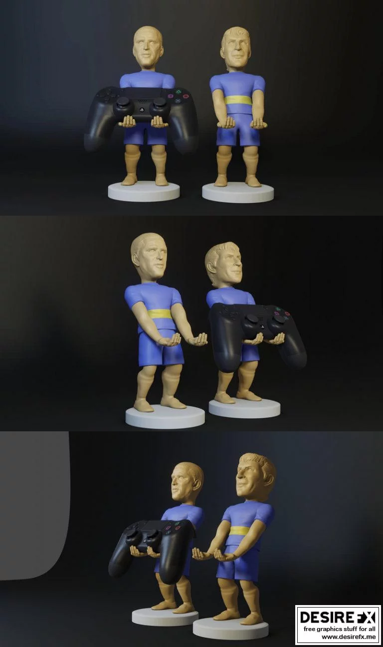 帕尔米罗与里奎尔梅游戏手柄支架3D打印模型|Palermo and Riquelme Gamepad Holder