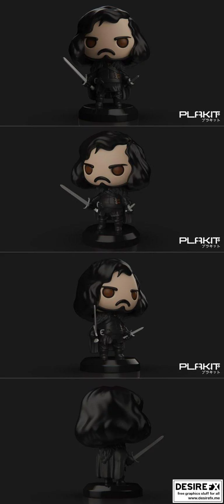 龙之血：琼恩·雪诺3D打印模型|PlaKit Game Of Thrones Jon Snow