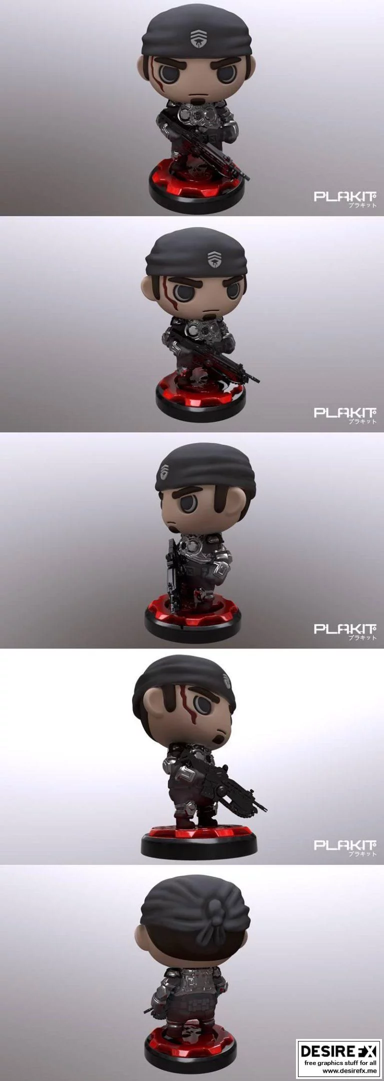PlaKit 机械战锤 马库斯·芬尼克斯 3D打印模型|PlaKit Gears of War Marcus Fenix