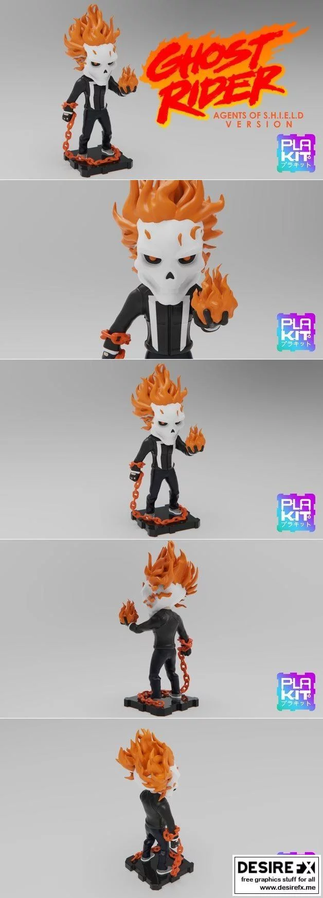 PlaKit 复刻版盾牌侠（美剧《美国队长》角色）3D打印模型|PlaKit Ghost Rider (Agents of SHIELD Version)