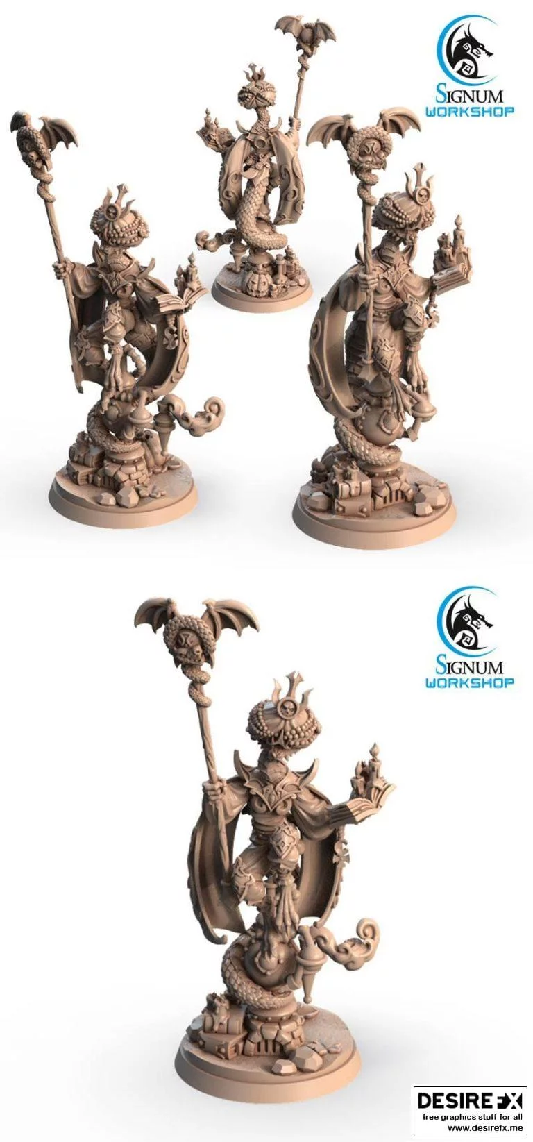 萨达雷斯，伟大的蛇形法师3D打印模型|Sadaresh, the Great Ophidian Sorcerer