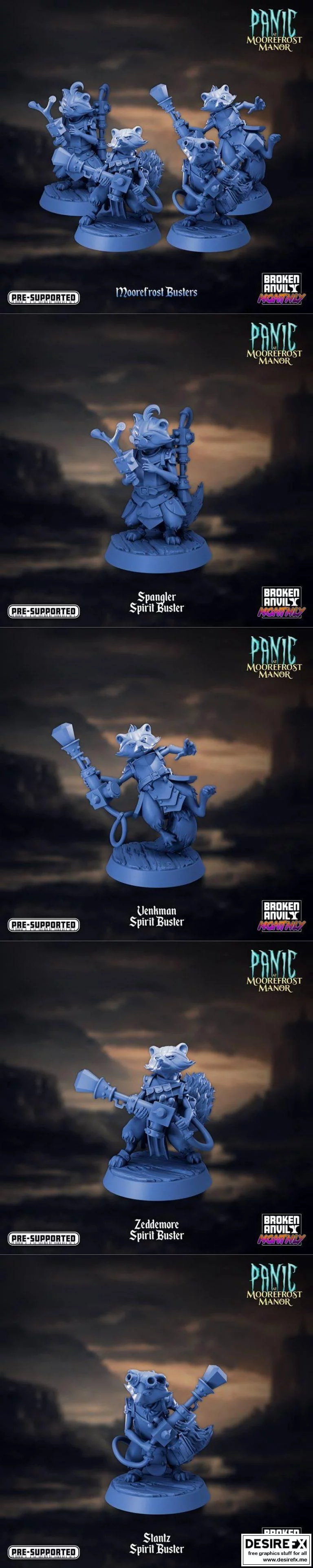 Broken Anvil迷你模型——精神粉碎者3D打印版|Broken Anvil Miniatures – Spirit Busters