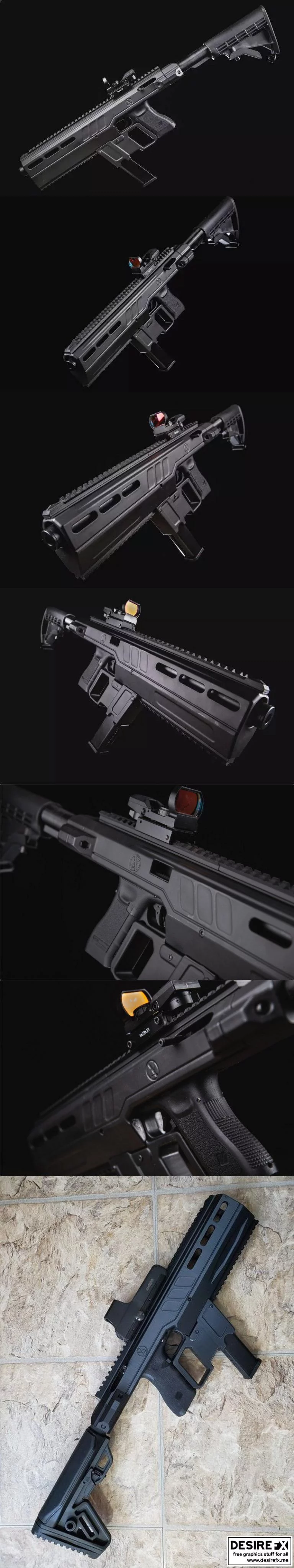 Glock卡宾枪套件（空气枪）3D打印模型|Glock Carbine Kit (Airsoft)