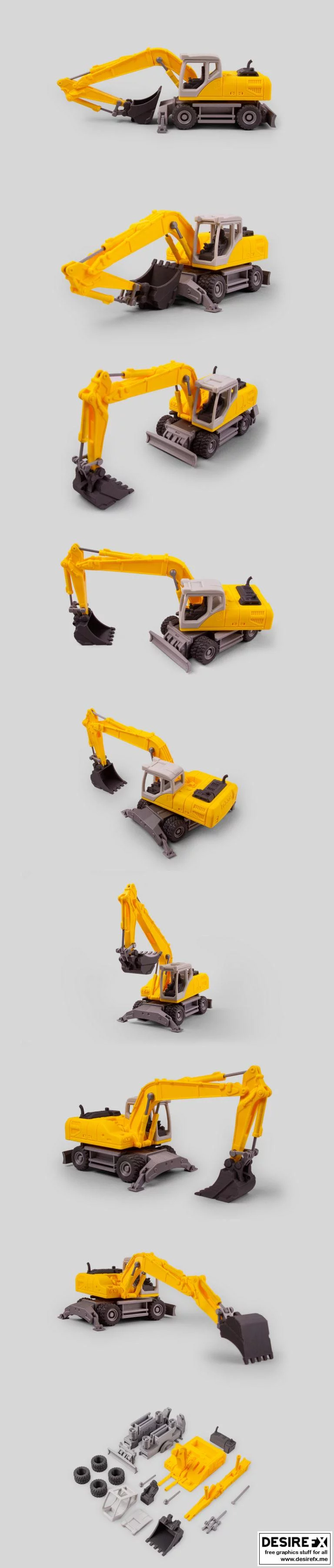 挖掘机模型3D打印教程：钢铁巨兽的匠心打造|Excavator