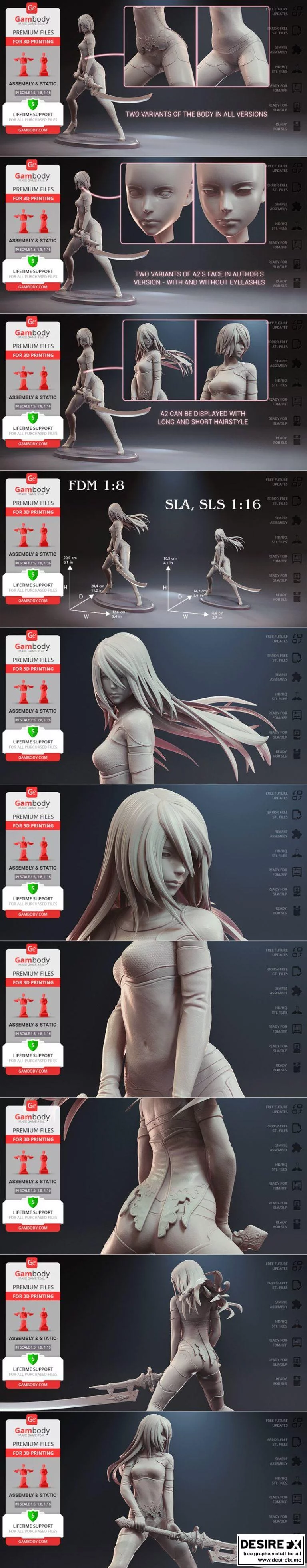 YoRHa A2：3D打印模型角色还原|YoRHa A2