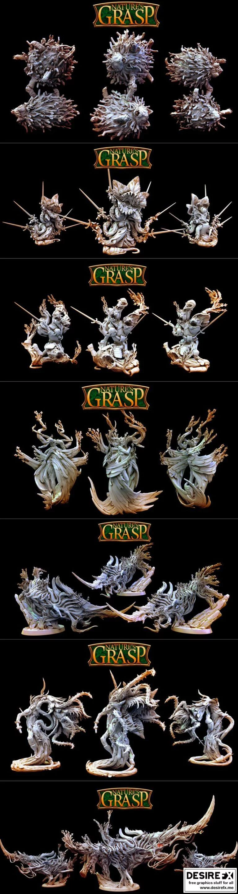 自然之握 3D打印模型集|Mini Monster Mayhem – Natures Grasp March 2022