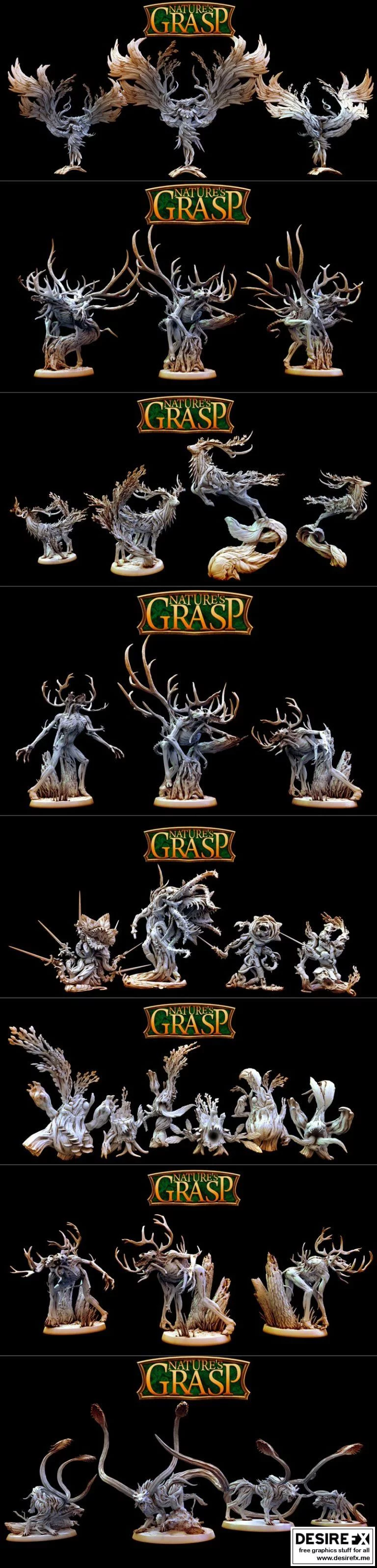 自然之握 3D打印模型集|Mini Monster Mayhem – Natures Grasp March 2022