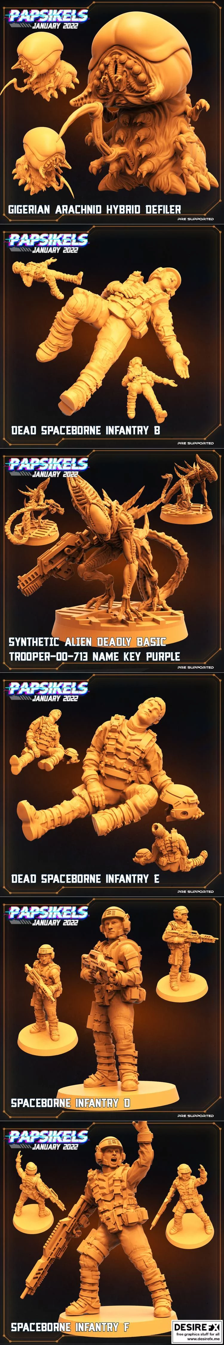 Papsikels迷你模型——《降维部队》2022年1月发布|Papsikels Miniatures – Dropship Troopers 2 January 2022