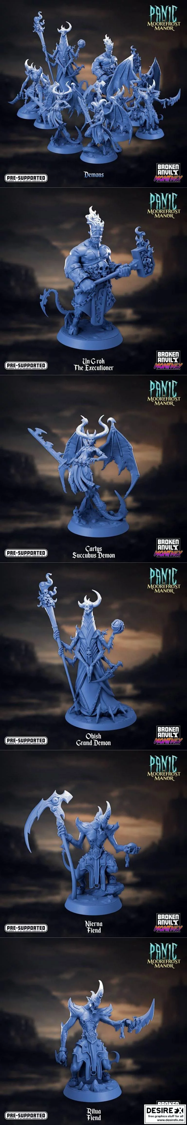 Broken Anvil迷你模型——恶魔系列3D打印作品|Broken Anvil Miniatures – Demons
