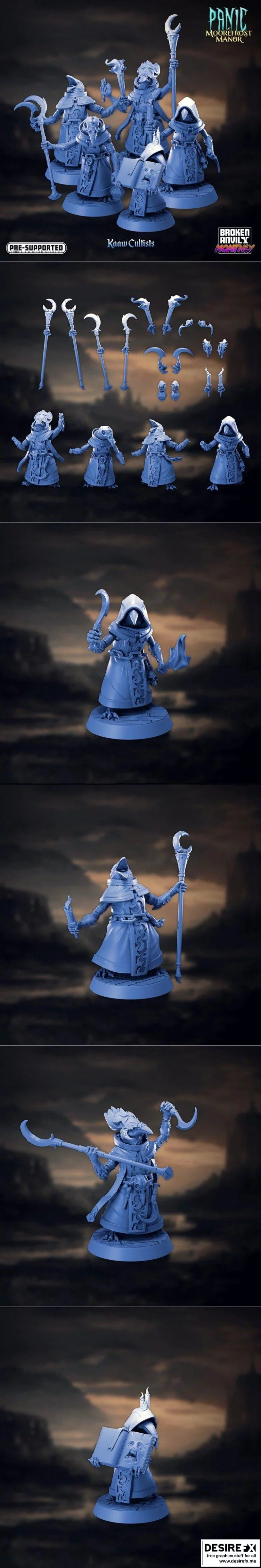 Broken Anvil迷你模型 - 《摩尔弗罗斯特庄园惊魂》- 狂热信徒|Broken Anvil Miniatures – Panic at Moorefrost Manor – Cultists