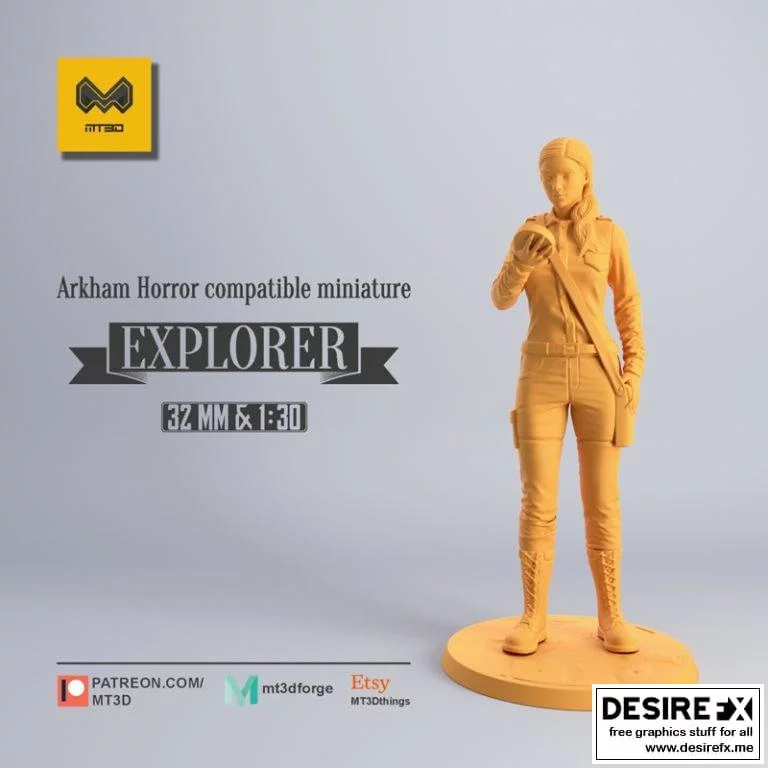 探索者——暗黑恐吓兼容3D打印模型|Explorer – Arkham Horror compatible