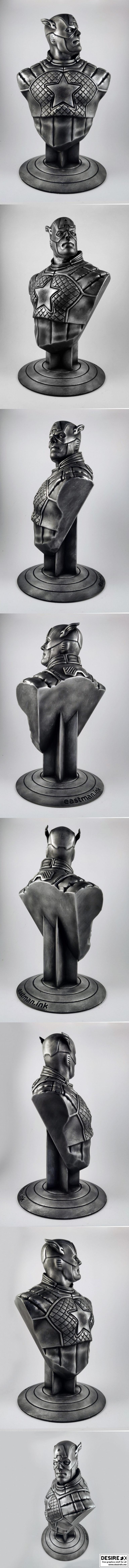 美国队长 3D打印模型|Captain America Bust