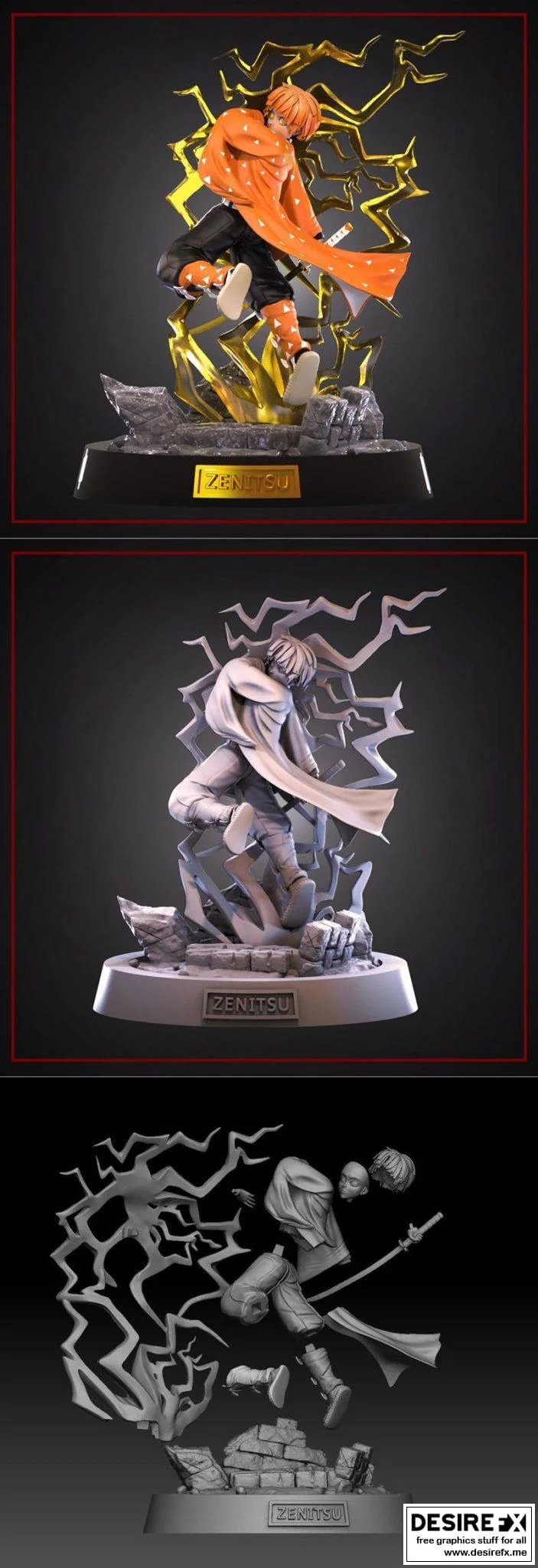 《咒术回战 3D打印模型：Zenitsu Agatsuma》|Zenitsu Agatsuma