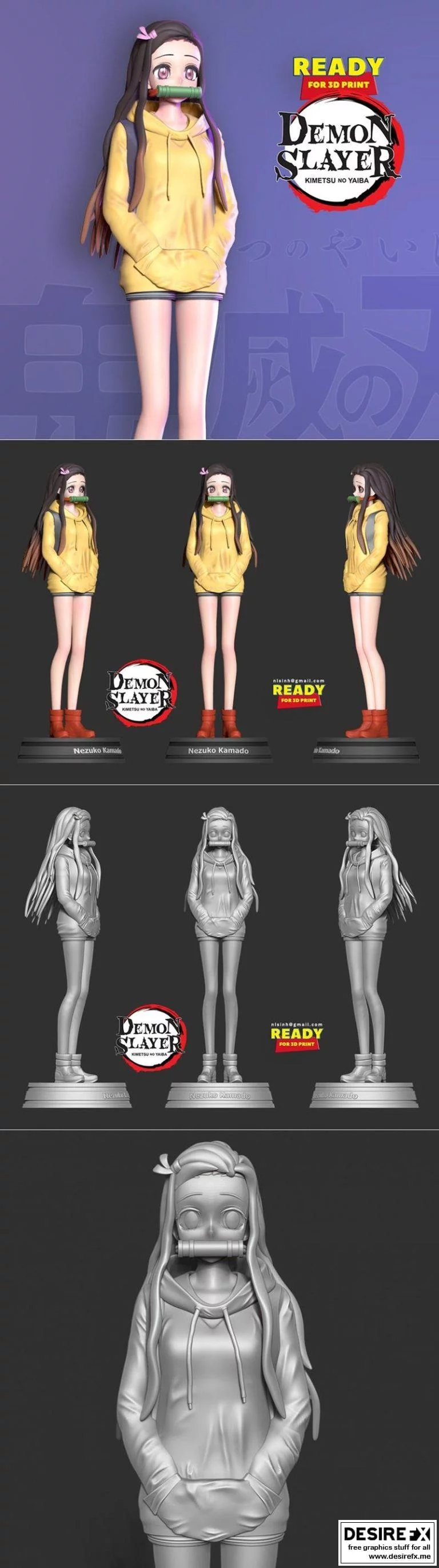 《火影忍者：鬼杀队·我妻祢豆子3D打印模型》|Nezuko Kamado