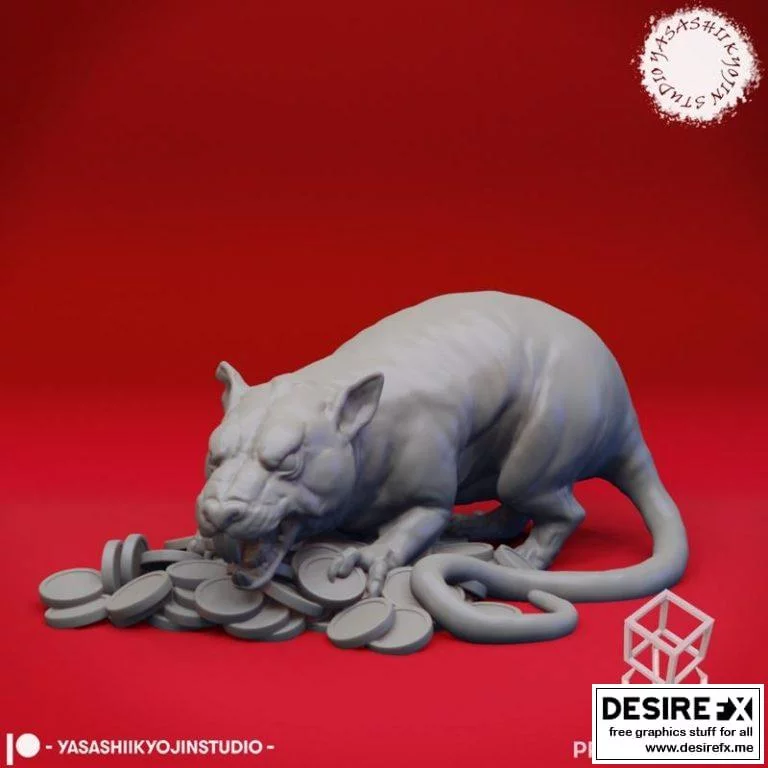 巨_rat_3D打印模型|Maks the Giant Rat – Tabletop Miniature