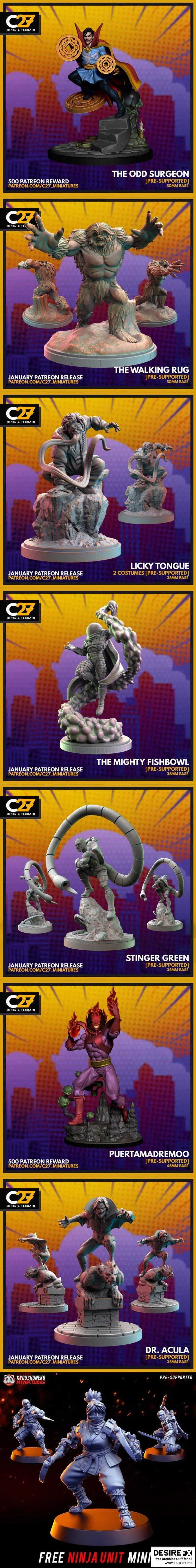 C27 – 《迷你模型宝箱》2022年1月版|C27 – Miniatures Loot Crate January 2022