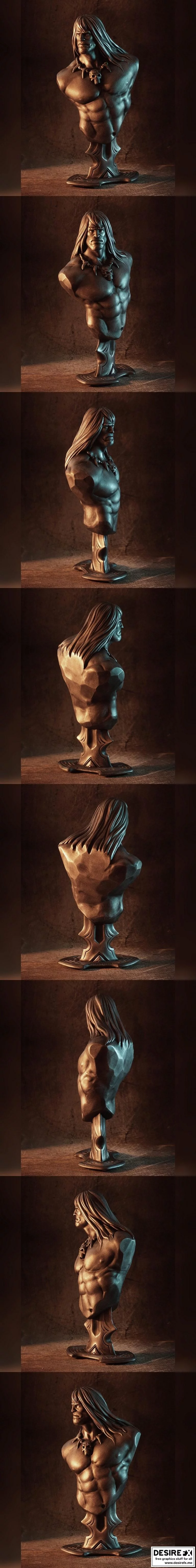 Conan the Barbarian 3D打印模型|Conan the Barbarian Bust