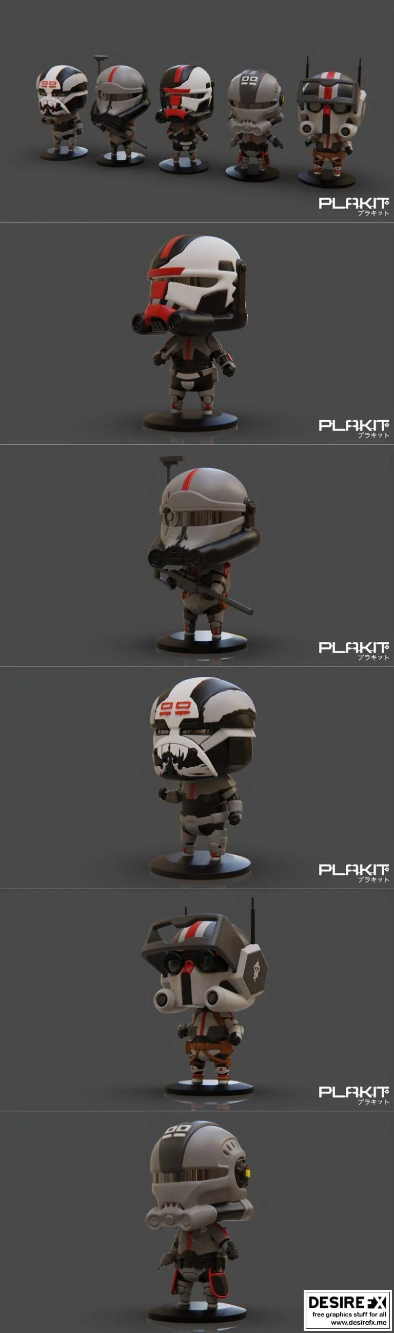 星球大战：不良军团 3D打印模型|PlaKit StarWars Bad Batch