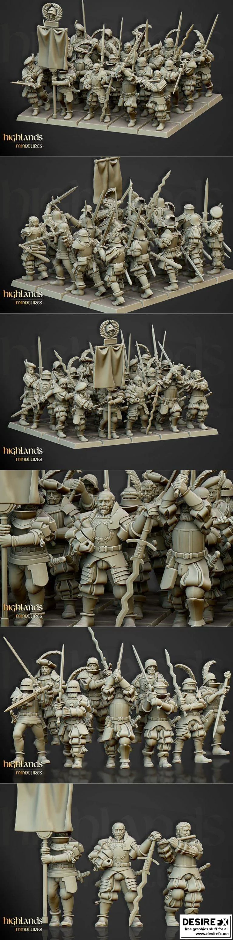 索尔塔乌的陆地骑士3D打印模型|The Landsknechts of Soltau